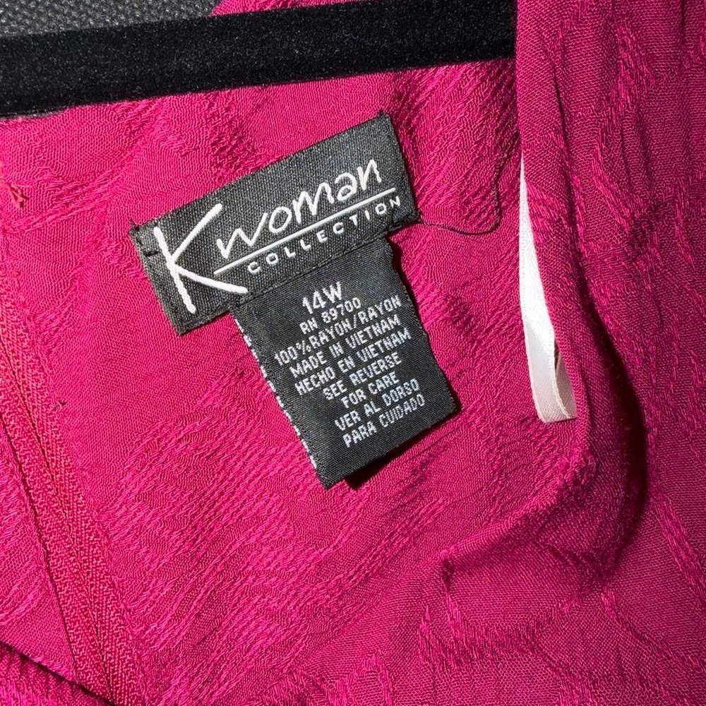K Woman Collection Fuchsia Pink Jacquard Sleeveless Maxi Dress Size 14W - Picture 4 of 5